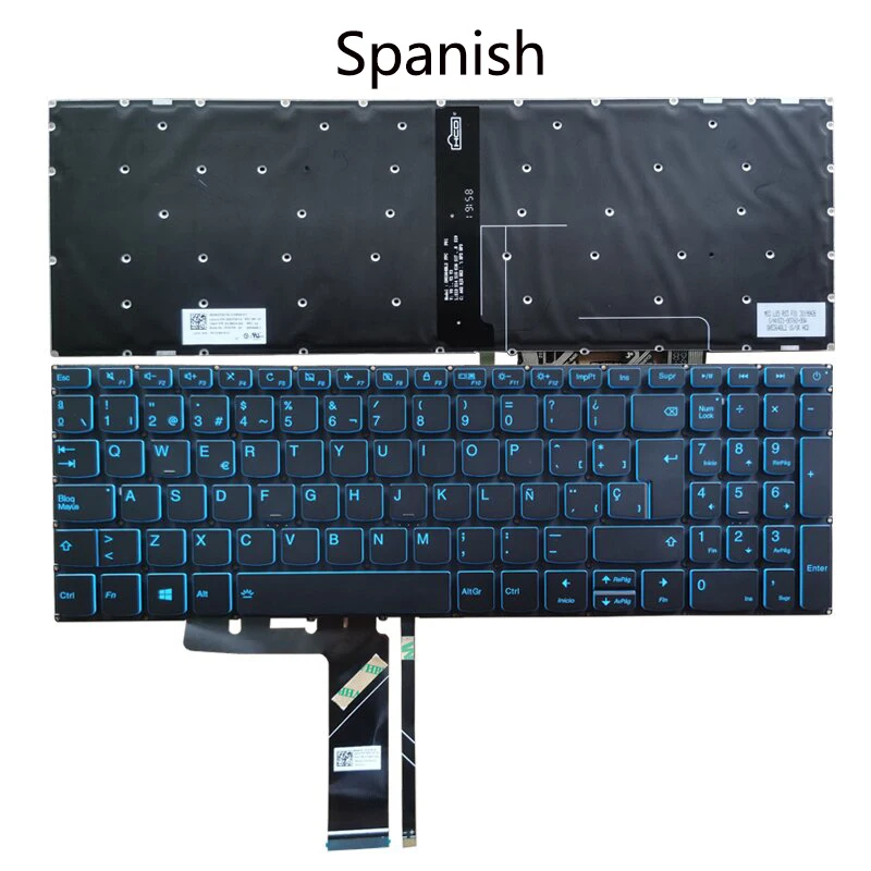 Imagem -02 - Backlit Francês Espanhol Nós Teclado para Lenovo Ideapad L34017 L340-15 L340-17irh L340-15irh fr sp Novo