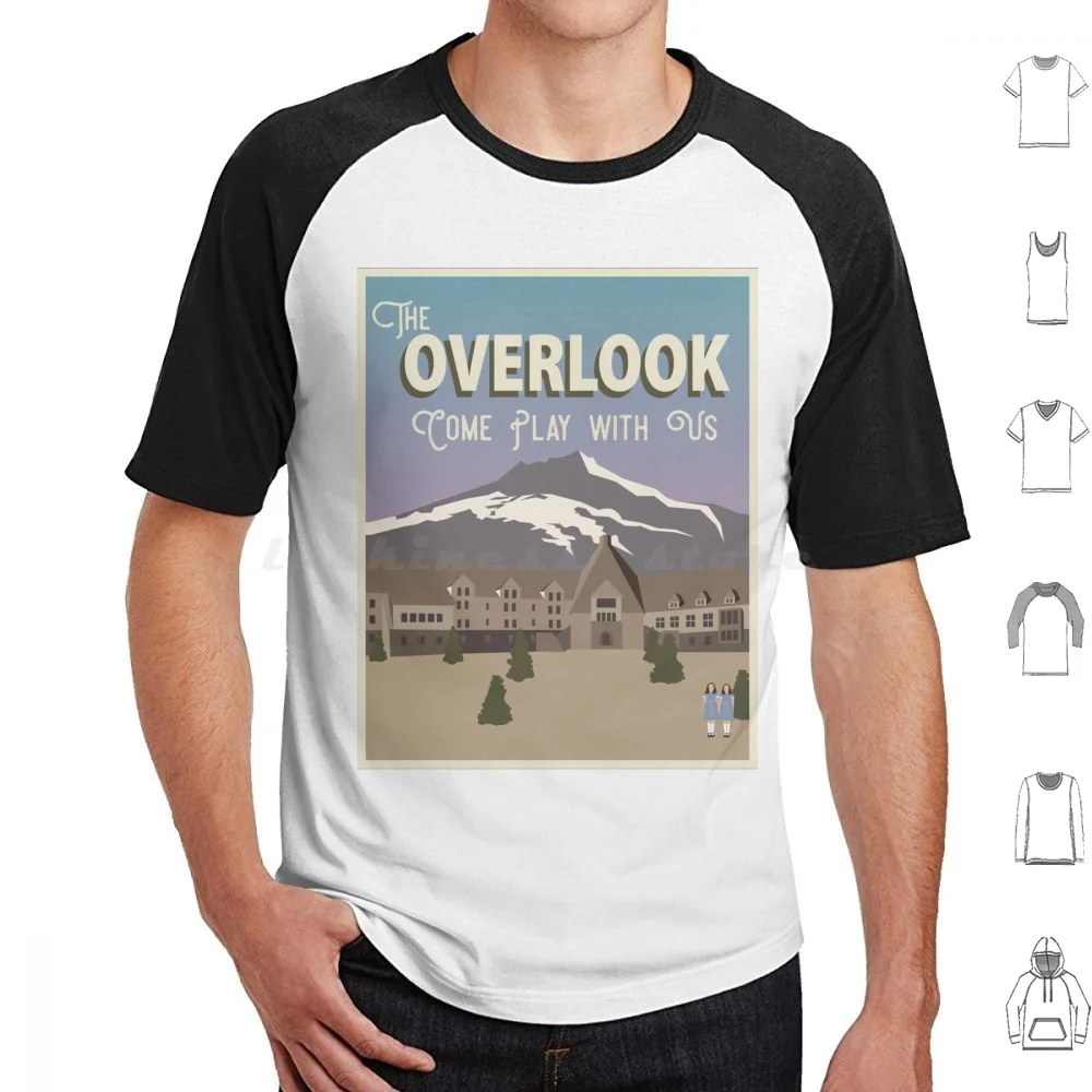 Overlook Hotel Travel Poster T Shirt Big Size 100% Cotton Stephen King Shining Overlook Hotel Grady Twins Come Play With Us