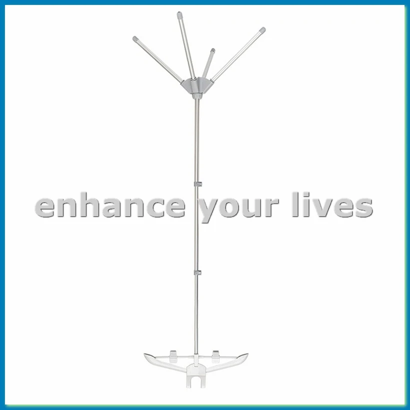 Household Floor Hanging Ironing Rack Display Rack Clothes Hanger Clothing Foldable Tripod Steam Hanger Grey-AT48