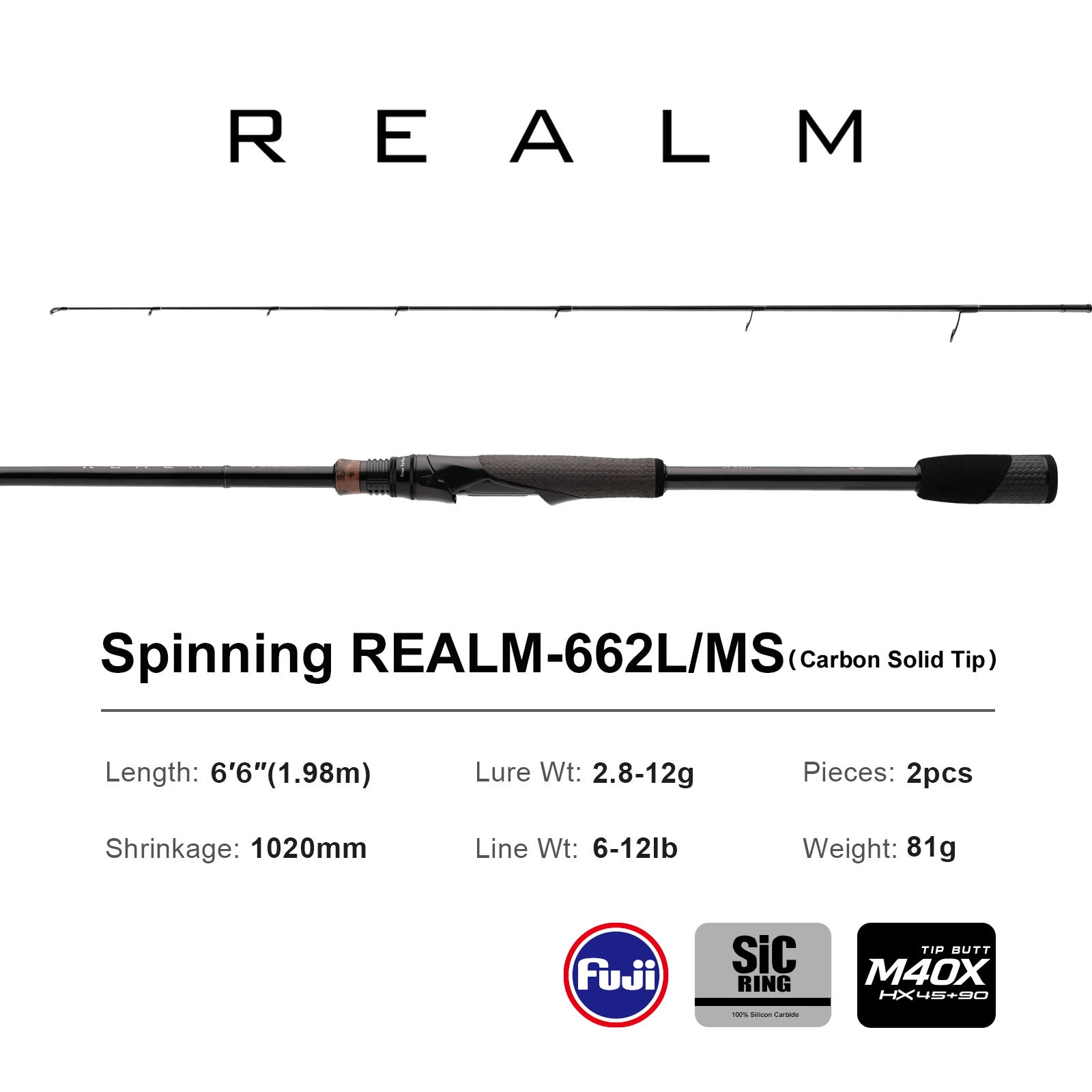ロッド Purelure REALM C662L/M PURELURE REALM Bass Rod 6-10lb Fast Action