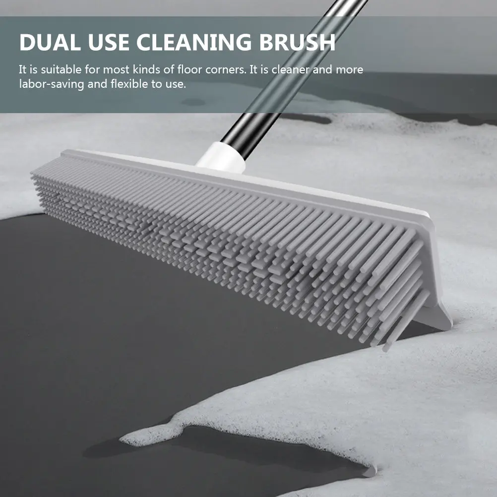 

Dual Use Cleaning Brush Pet Hair Remover Wooden Floor Brush for Carpet Bathroom Tile Floors Deep Clean Stubborn Stains Flexible