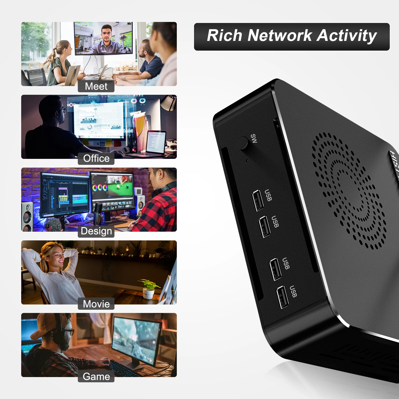 Desktop Bisnis Ringkas M7: Prosesor Intel i5-12450H, RAM 3200MHz, LAN Gigabit, I/O Kaya untuk SMB dan Kantor Rumah