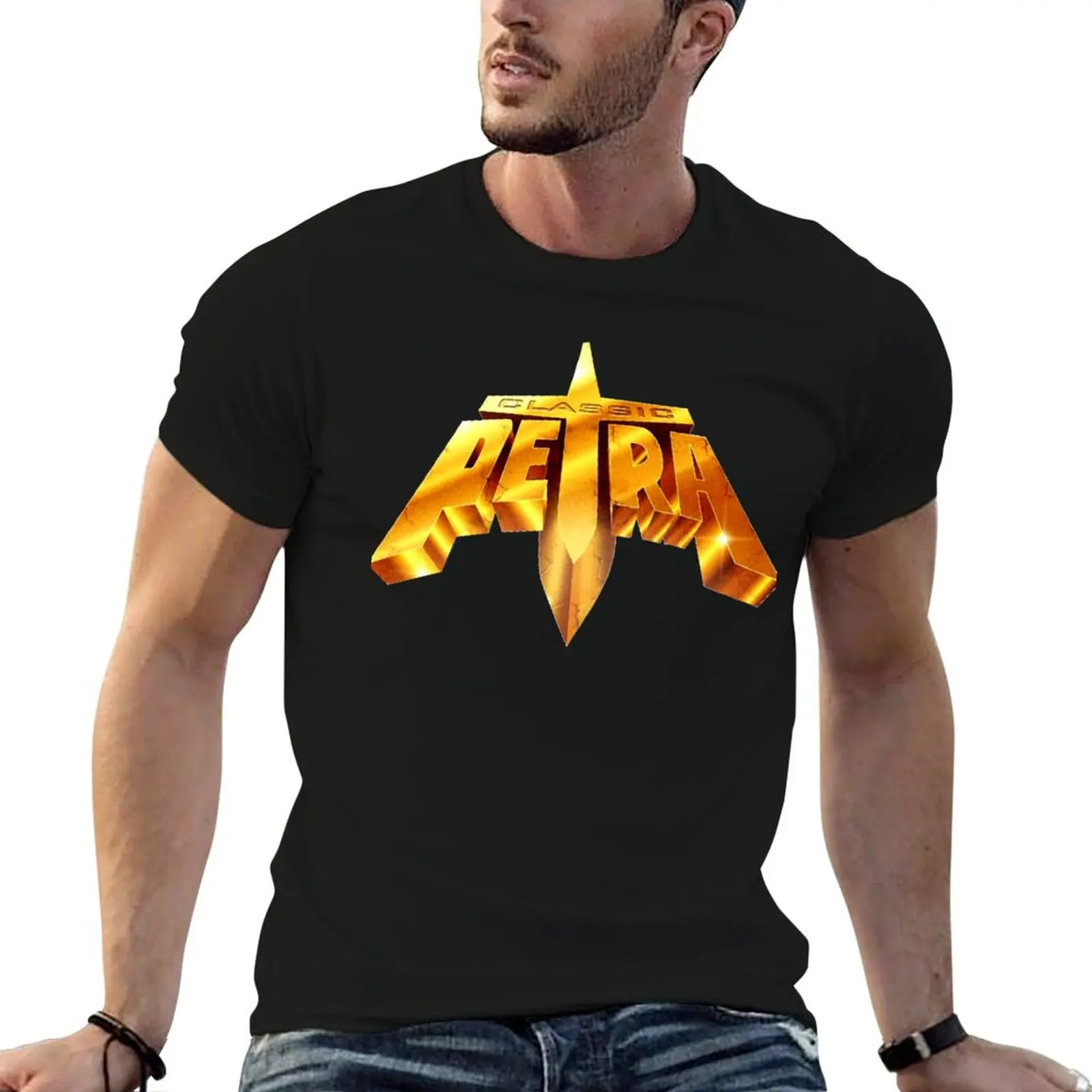 Ideia de presente Petra Dark Red Band Slim Fit Vintage Retro T-Shirt camisetas de algodão masculinas 100% camiseta masculina lisa