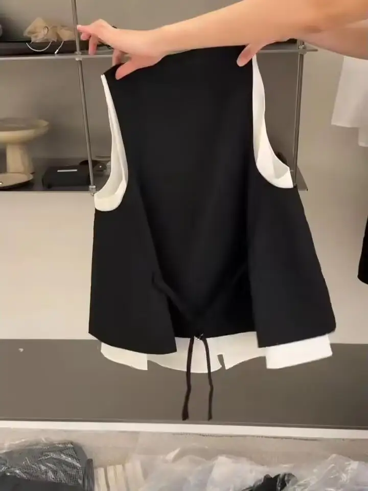 High-End Women's Summer Slim Fit Svel Top And Vest Two-Piece Set Faion Design South Oil Premium Brand Lace irt