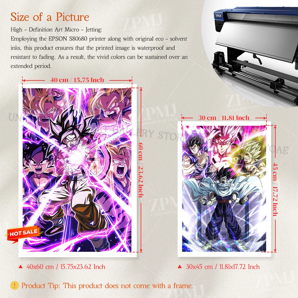 Dragon Ball Leinwand Bilder Japanische Anime Poster Gohan Beast Drucke Malerei Home Decor Wand Kunst Kein Rahmen Für Wohnzimmer – Detail 3