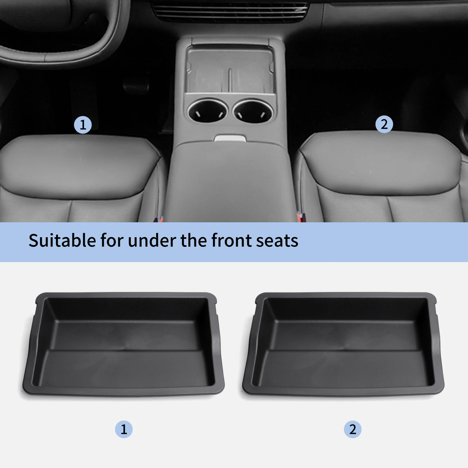 LUCKEASY für Xpeng G6 2023 2024 Untersitz-Aufbewahrungsbox Auto-Zubehör Schubladenartiger Organizer Vordersitz-Untersitzbox – Detail 6