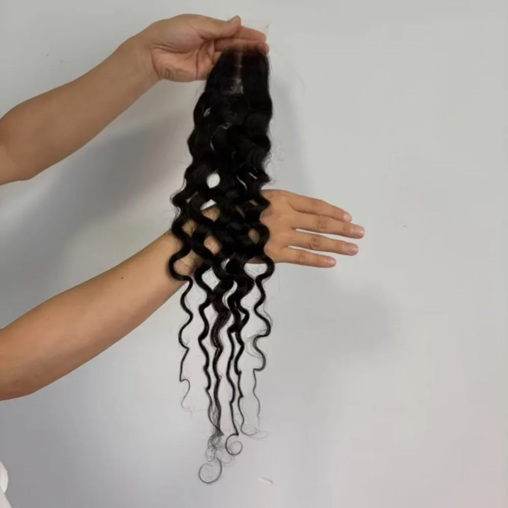 HD 2x6 Lace Closure, Naturfarben, burmesisches gelocktes Echthaar, brasilianisches Virgin Remy Haar, vorgezupft, Babyhaar, kein Haarausfall, keine Verfilzungen – Detail 6