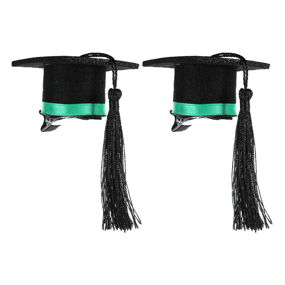 

2Pcs Doctoral Cap Hair Clip Mini Graduation Hat Tassel Cute Hair Accessories for Women Girls Party Decor Accessories for Women