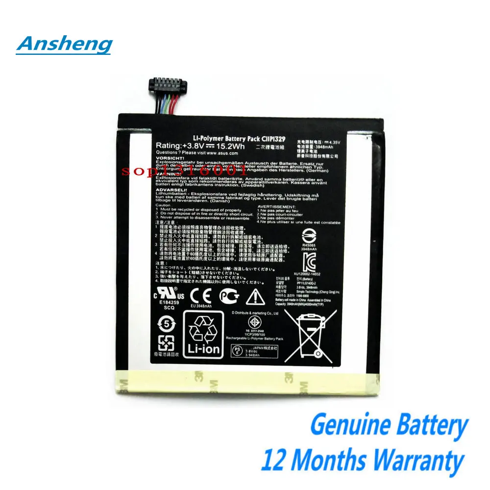 

Original 15.2Wh 3.8V C11P1329 3948mAh Battery For ASUS MeMo Pad 8 ME181C ME181CX Tablet PC