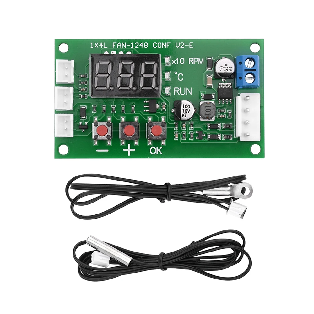 DC 12-48V 5A Digital Display Four-wire PWM Motor Fan Speed Controller Governor Temperature Control Support EC EBM Fan