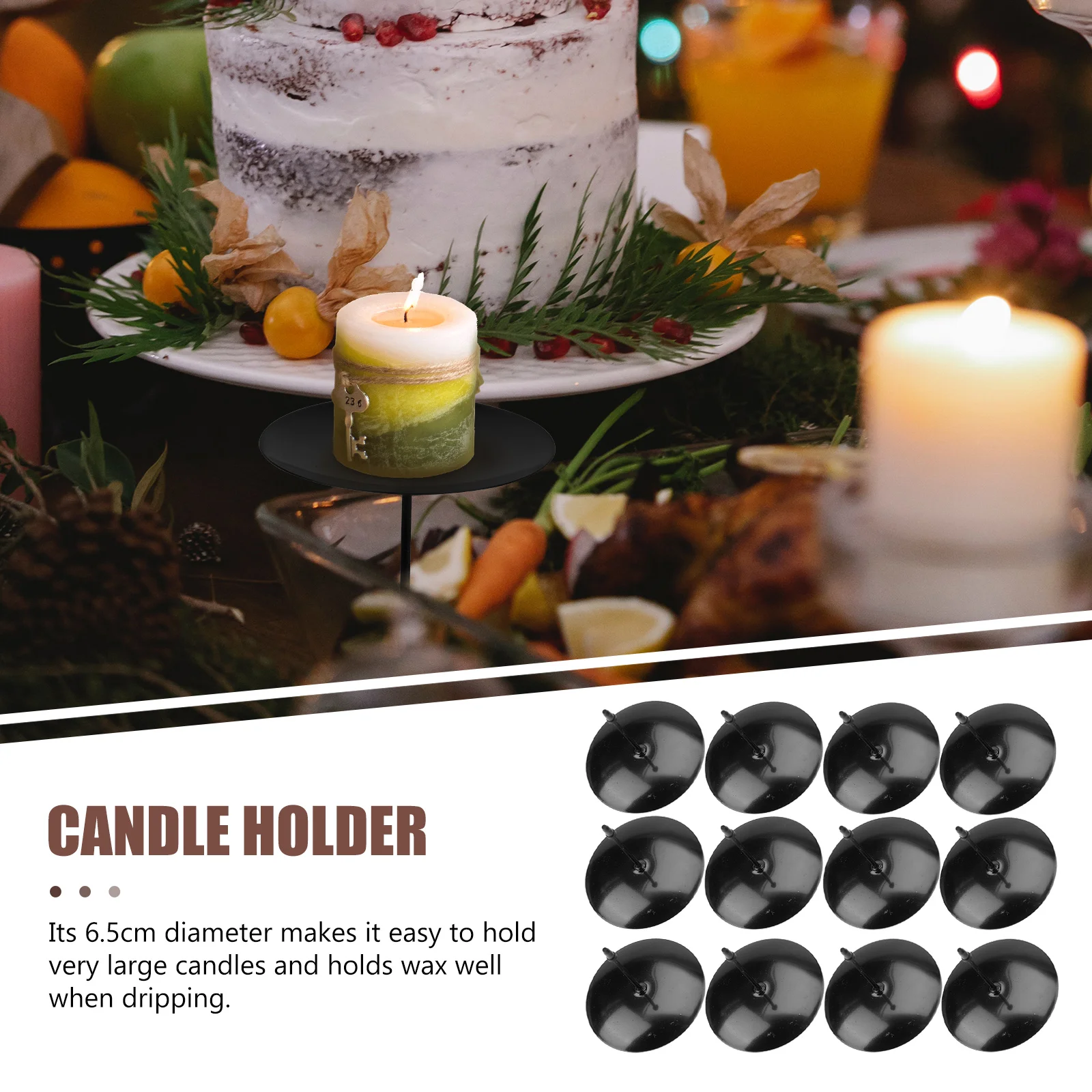 

12 Pcs Black Holders 6 5cm Iron Fixators for Christmas Weddings Anniversaries Birthdays Wreath Sturdy Tools