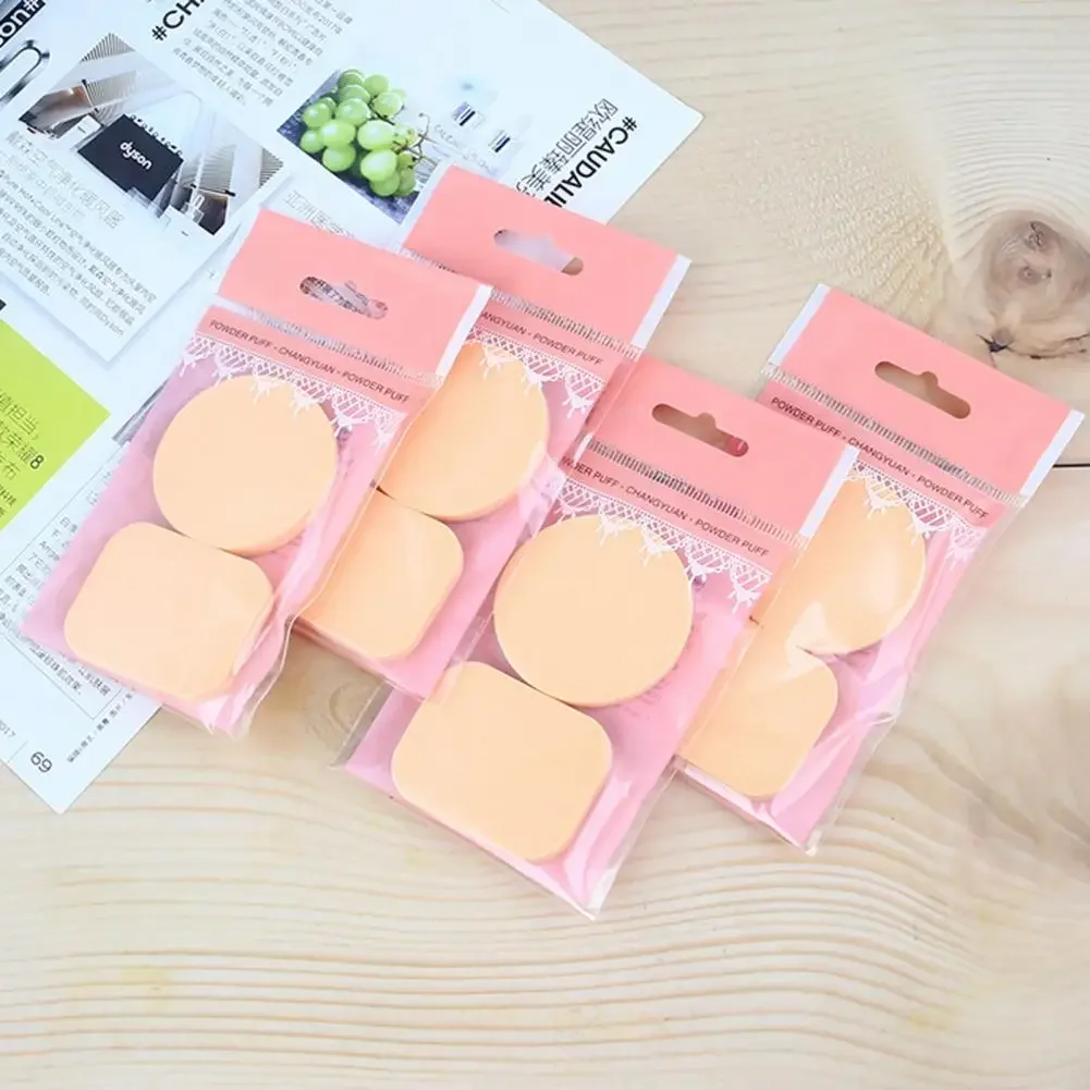 2Pcs/Set Facial Powder Foundation Puff Professional Round Shape Portable Soft Cosmetic Puff Makeup Foundation Sponge Beauty Tool