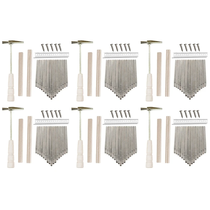 A61P 6X 17Keys Kalimba DIY Kit Thum Piano Replacement Parts With Keys Bridge Tuning Hammer Kit Kalimba Accessories