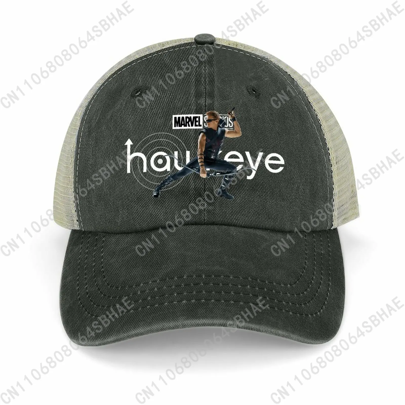 

Marvel Hawkeye Mesh Cowboy Hat Hollow Ventilated Summer Cap Men Women Outdoor Sun Hat Adjustable Strap Custom Cosplay