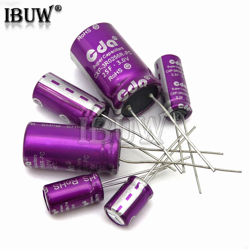 1PCS 3.0V CDA 3V Super Capacitor ibuw 1F 2F 3.3F 5F 7F 10F 15F 18F 20F 30F 50F 60F 100F 120F Farad capacitor 3.0V3.3F 3V10F