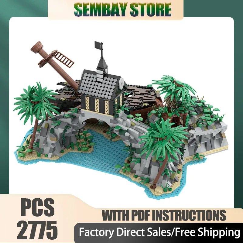 

Modular City Building Model Moc Building Bricks Modular Pirate Beach Model Technology Blocks Christmas DIY Toy Construction Gift