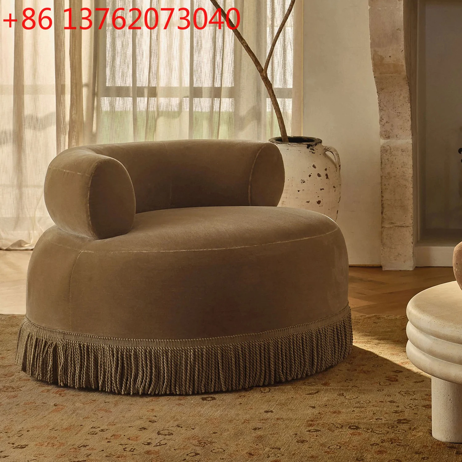 

Французский винтажный тканевый диван-кресло для гостиной, вращающееся кресло для отдыха в винтажном стиле