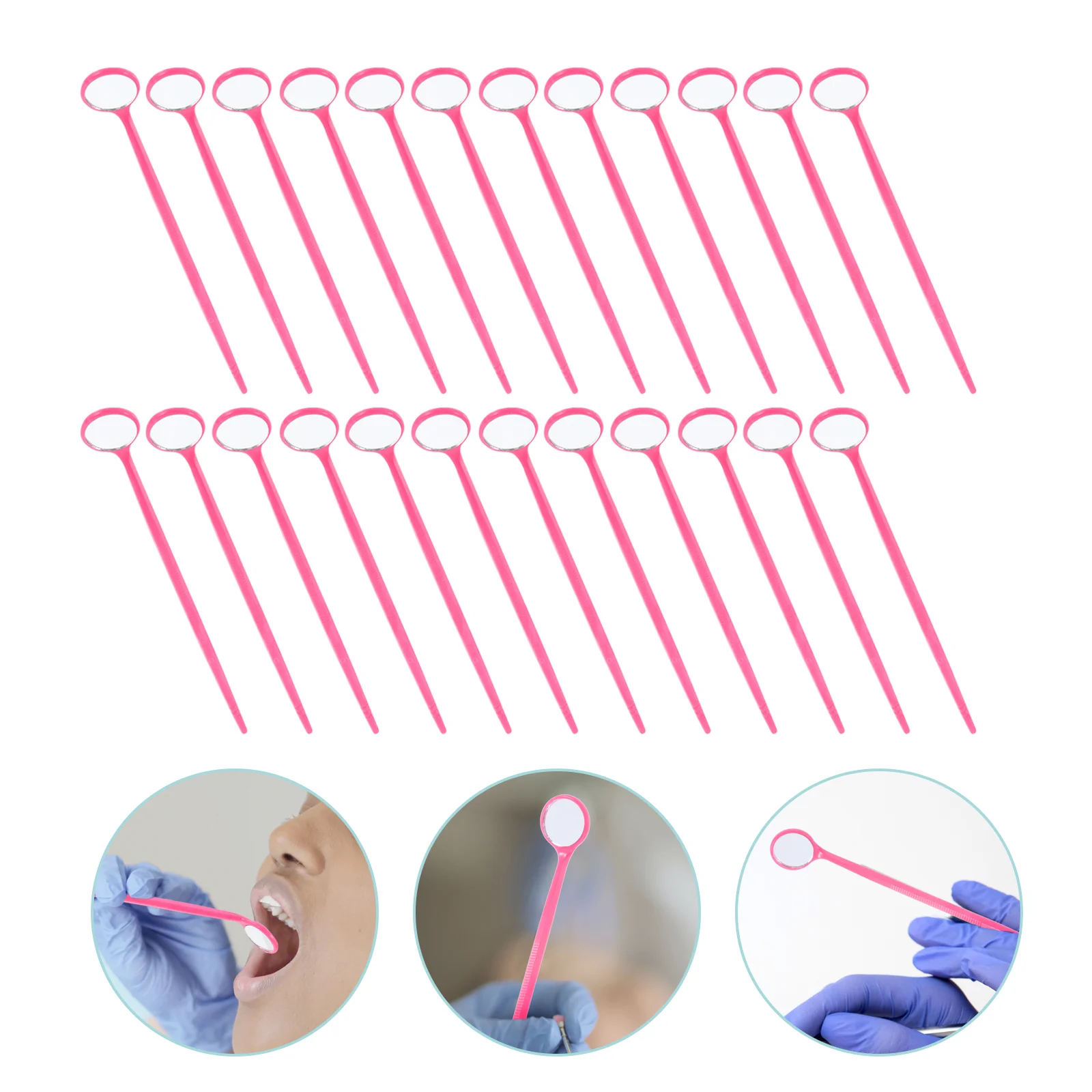 

24 Pcs Disposable Mouth Mirror Dentist Check Dental Inspection Oral Mirrors Clinic for