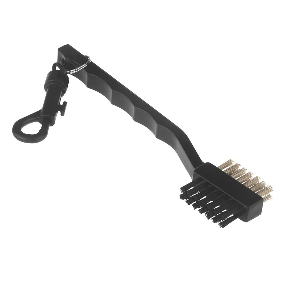 Dual Sided Cleaning Brush with Hanging Clip (Black) club cleaning brush Dual sided brush Brass cleaning brush