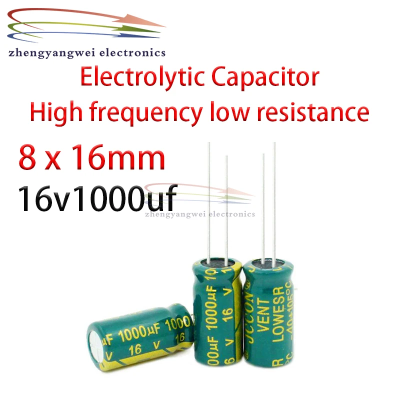 

50pcs 8x16mm 16v1000uf Direct insertion high-frequency electrolytic capacitor