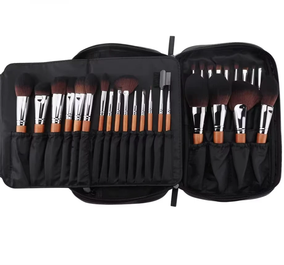 

High Quality Set 28pcs Professional Goat Hair Makeup Brushes Set for Foundation Concealer & Blusher Private Label Cosmetics