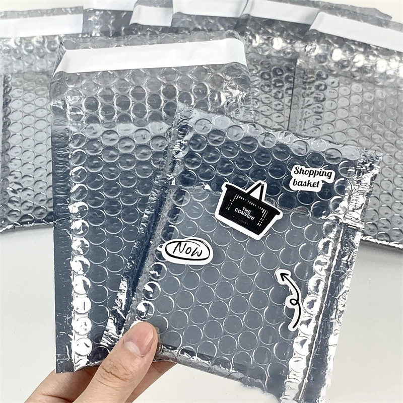 20Pcs/lot Laser Silver Poly Bubble Mailer Envelopes Aluminum Foil Padded Envelopes Self Seal Bubble Shipping Mailer Bags