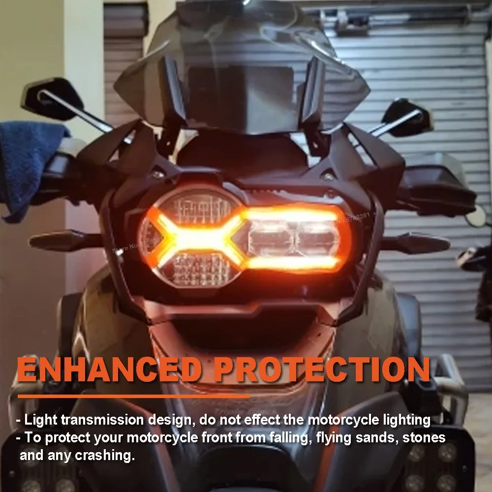 Protection de Lumière de Sauna pour Moto, avec 3 Couvertures de Lentille Fluorescentes, pour BMW Runder GS R1200 GS Adventure R1250GS 2013-2023 2024