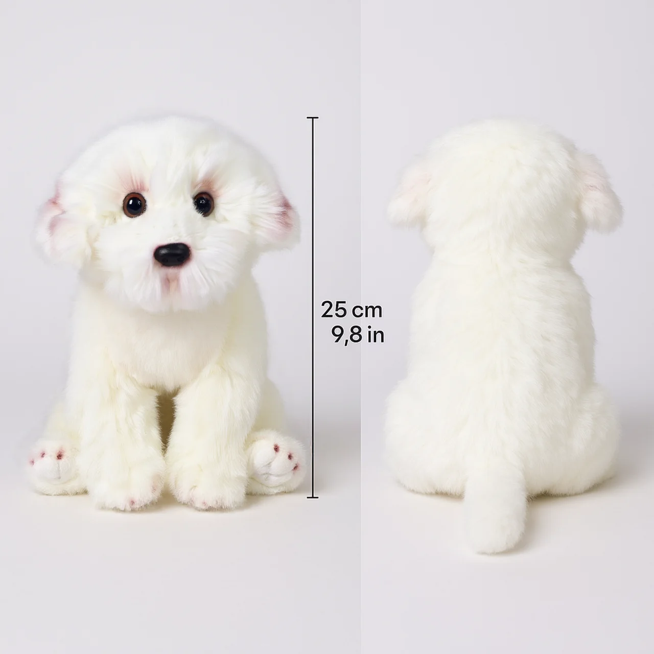 Realistyczny pluszowy pies maltańczyk, wypchana zabawka szczeniak, miękka pluszowa poduszka, prezent urodzinowy dla dzieci i dorosłych, biały