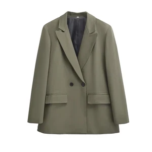 Traf-Blazer Women Passado, trang phục văn phòng, tay áo dài, túi nắp, áo khoác phụ nữ, áo lạ mắt, áo khoác thời trang 8 Bán hàng chính Blazer Elastano - №7