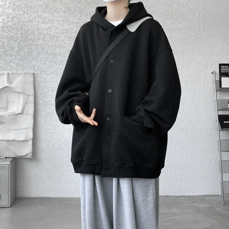 M~8XL! Thickened 2024 Autumn High-quality Jacket Sweatshirt Hooded Heavyweight Cardigan Jacket