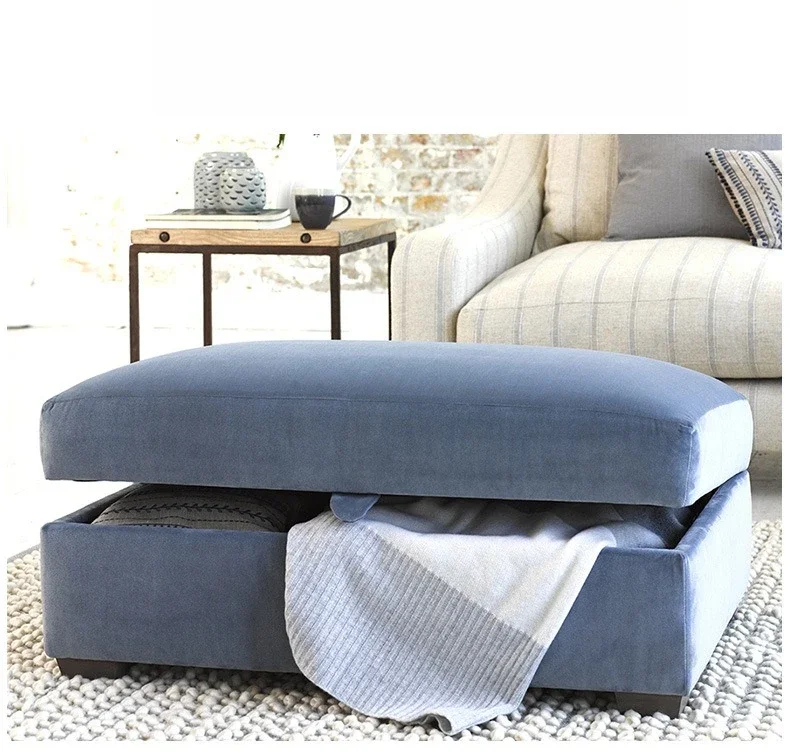 Estilo americano, armazenamento, banco para troca de sapatos, madeira maciça, sofá, banco de pedal, final da cama