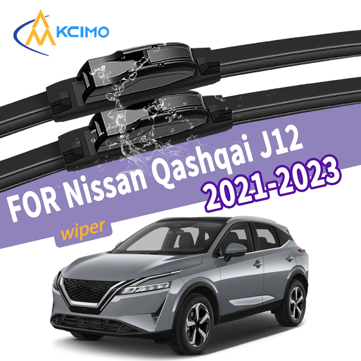 

Noiseless Performance Premium Quality 2Pcs Front Windshield Wiper Blades for Nissan Qashqai J12 2021 2022 2023 e-Power
