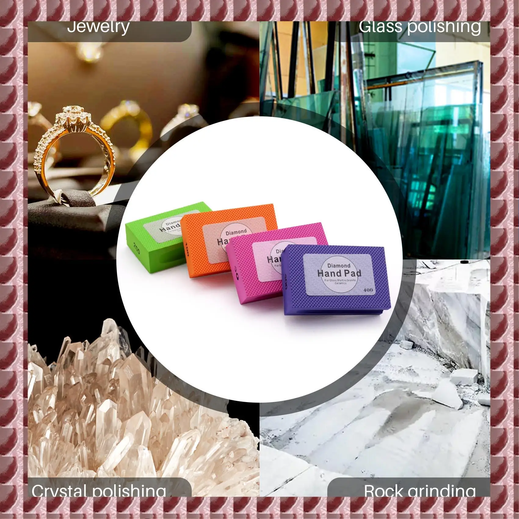 

A95G гальванические алмазные ручные полировальные подушечки из пенопласта для полировальных блоков для гранита, мраморная зернистость 60-3000