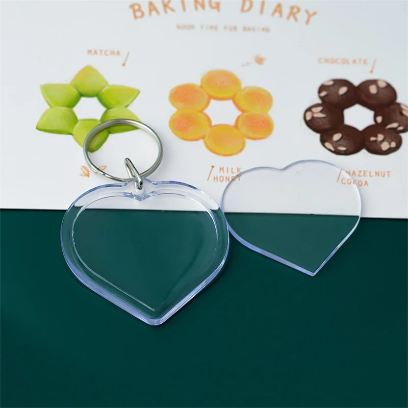 5 قطعة إطار صور فارغة المفاتيح واضح الاكريليك كيرينغ إدراج صور سبليت مفتاح قلادة DIY مفتاح حامل زوجين هدايا المناسبات