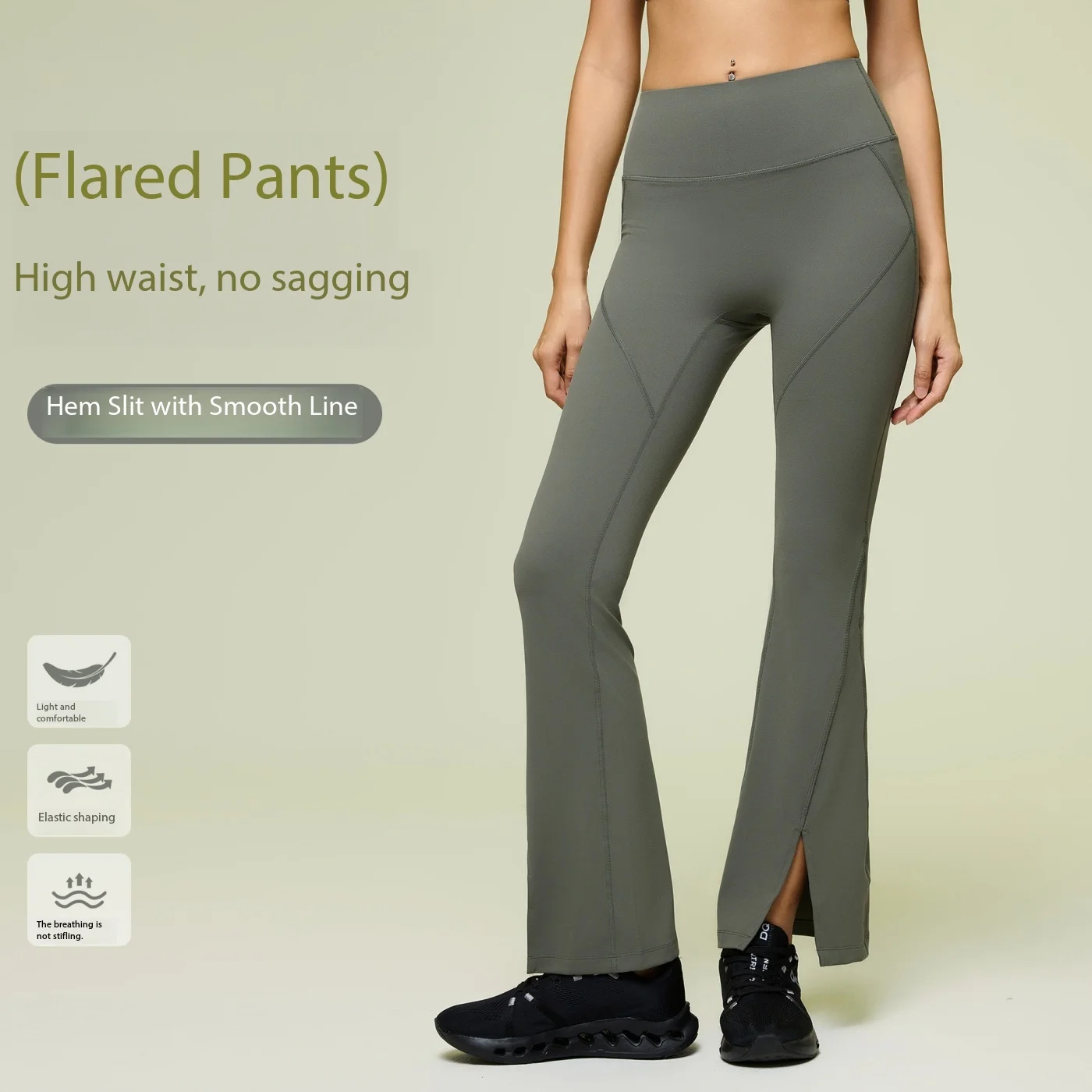 Lemon Women Sport Pants Micro Flare Bottom Lapel Waist Stretchy Warm Fleece Running Yoga Exercise Daily Pants