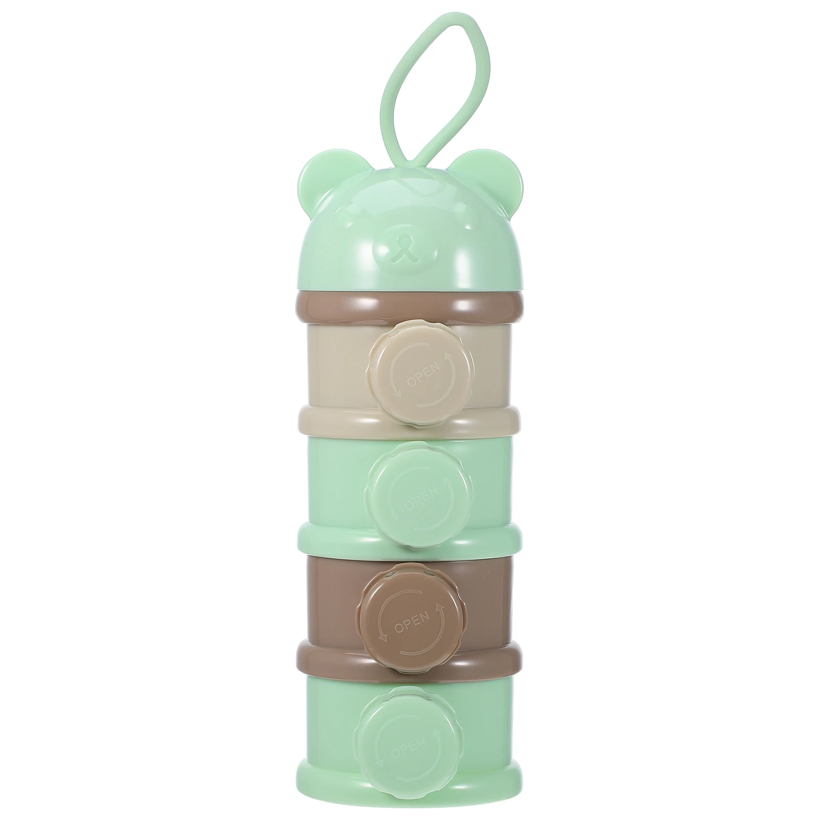 

Milk Powder Box Baby Food Storage Containers 4 Layers Dispenser Green Toddler Portable PP Non Leakage Snack Cups Infant Feeding