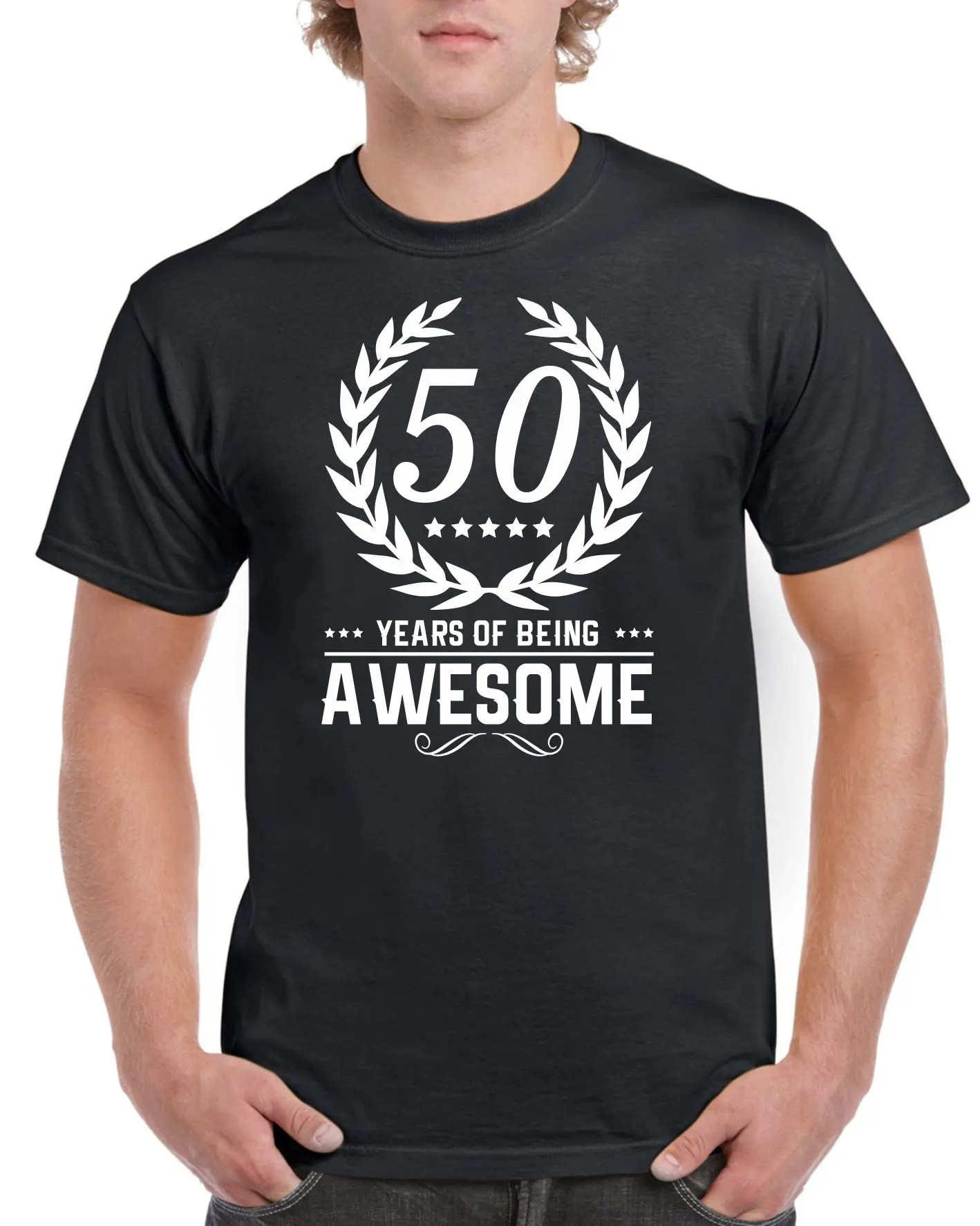 Mens 50Th Birthday T Shirt Top Present Fifty 50 Years Of Being Awesome Funny