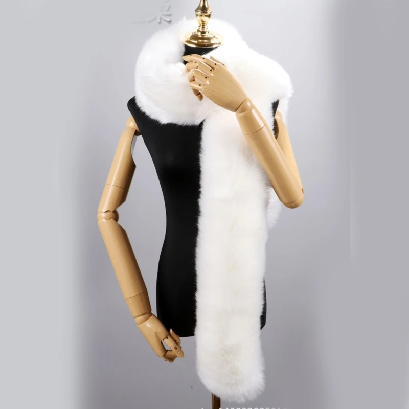 

Furry Faux Fur Long Scarf Women Soft Plush Thicken Neck Collar Wrap Winter Warm Scarf Outdoor Party Windproof Neck Warmer Shawl