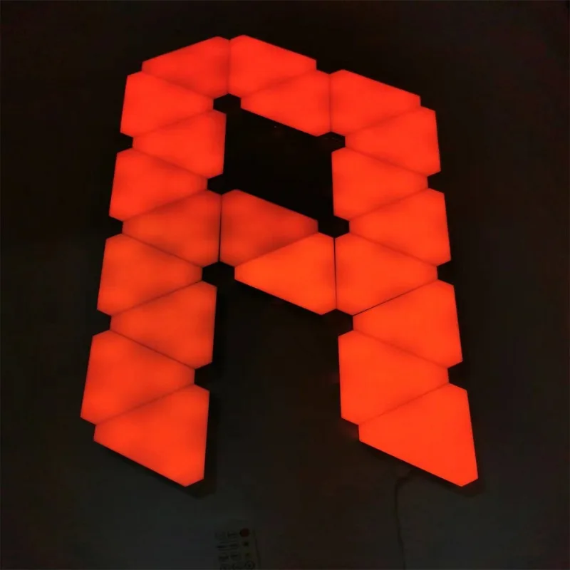 Triangular splicing LED luminous letter wall light, creative decorative light