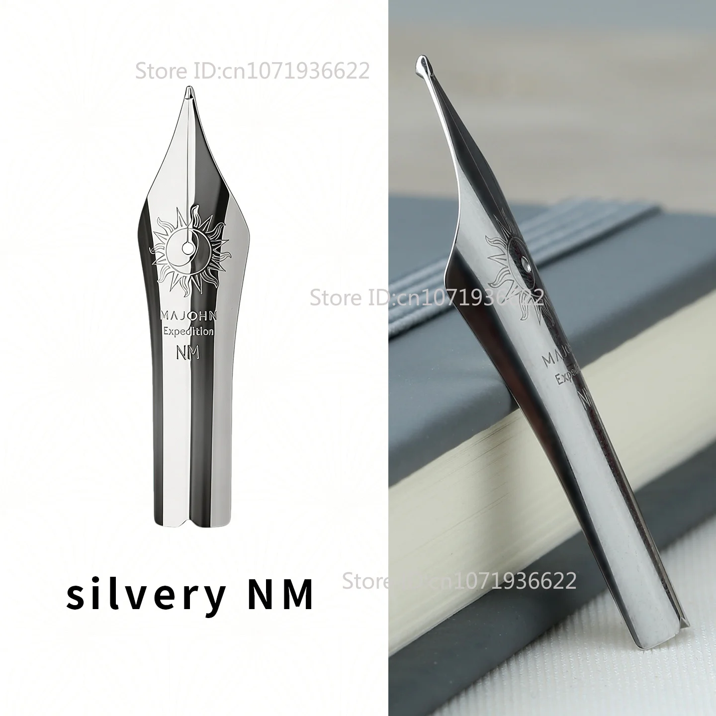 MAJOHN 8 #   Długie pióro wieczne z polerowaną ręcznie końcówką, wymienny stalok 40mm NF/NM 0.6-0.8mm do piór wiecznych P139 P140 P141 No.8 — zdjęcie produktu 6
