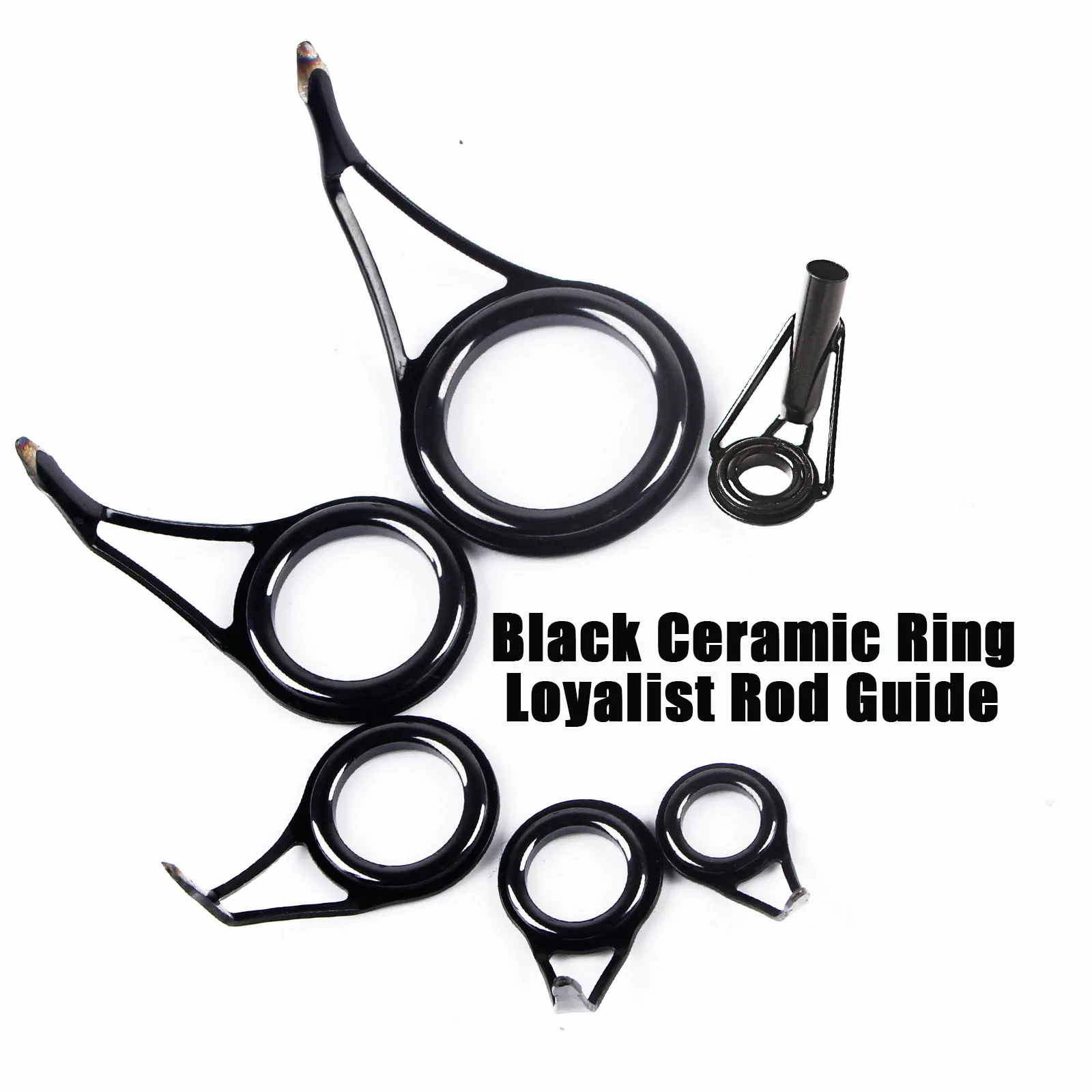 8Pcs Fishing Rod Guide Ceramic Rings High Carbon Steel Oval Top 6-30mm Pole Repair Kit Replacement Set Fishing Gear Accessories image 6