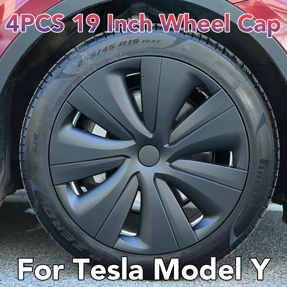 

4PCS Hubcap For Tesla Model Y Hubcaps 19 Inch Replacement Wheel Cover Full Rim Cover Car Rims Protection Tesla Y Accessories