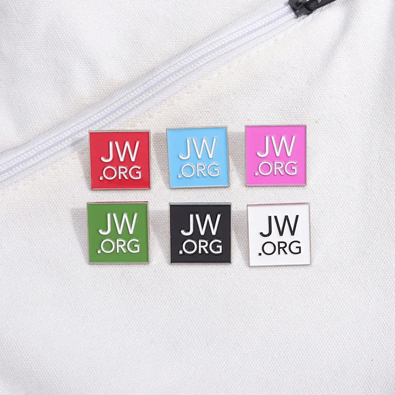 JW.ORG Icon Collect Brooch Enamel Pins Custom Creativity Squares Simple Patter Brooches Decor Backpack Lapel Badges Jewelry Gift