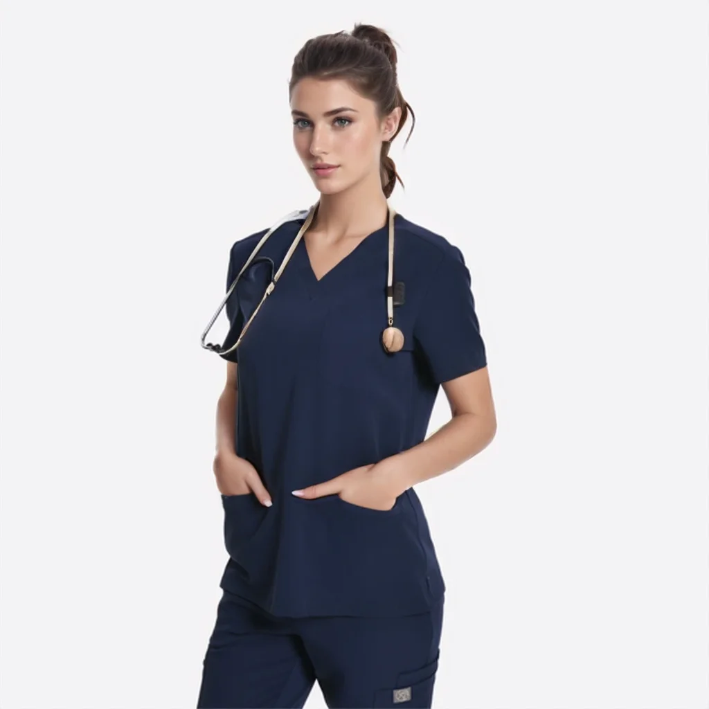 ensemble-de-blouses-d'infirmiere-kungfu-scrubs-slim-fit-pour-femmes--uniforme-medical-de-style-europeen--ensemble-de-blouses-medicales-respirantes-et-douces-pour-clinique-et-hopital