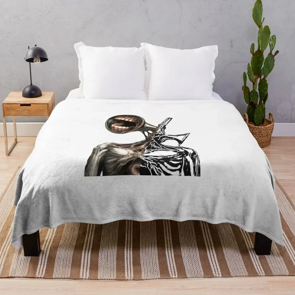 

siren head creepypasta creature Throw Blanket Machine Washable Soft Warm Blanket