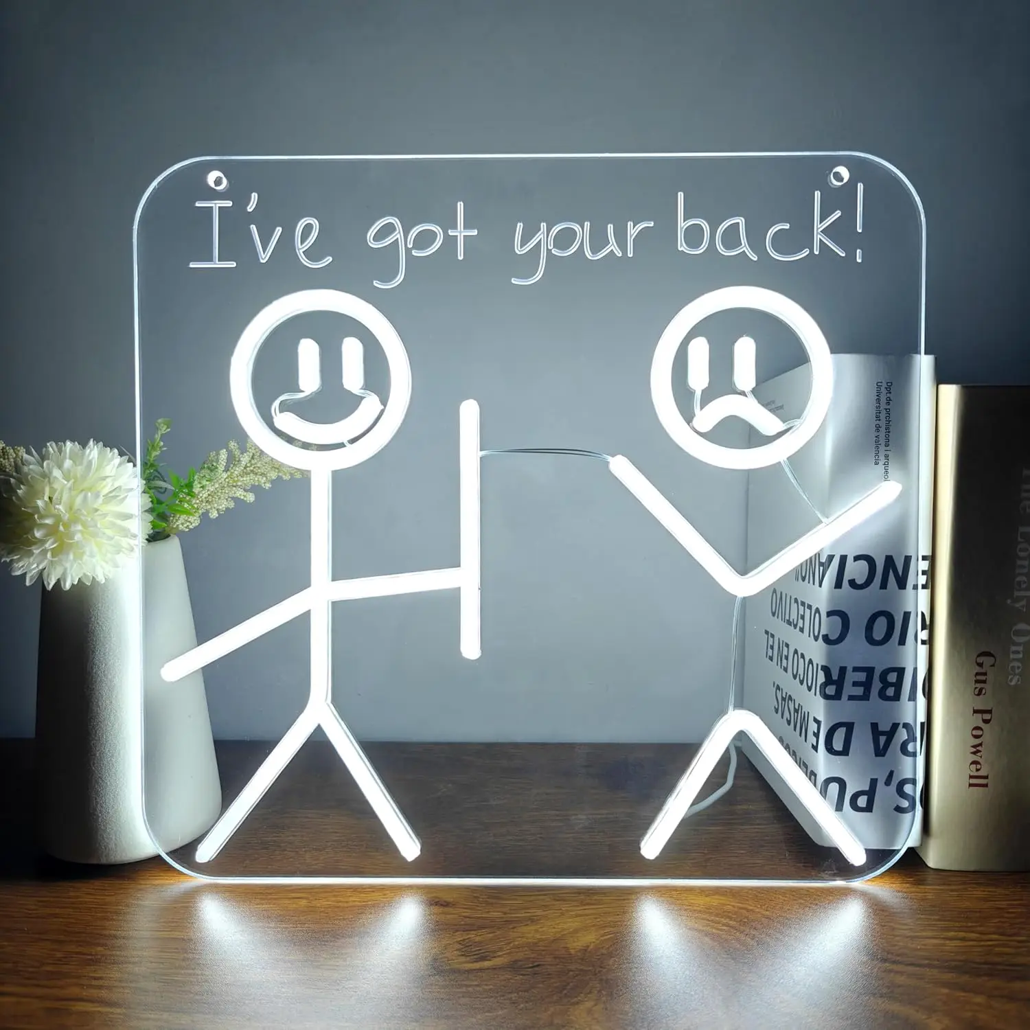 

I've Got Your Back Neon Sign Funny Stick Figure LED Neon Light Dimmable for Bedroom Office Desk Friendship Gifts for Best Friend