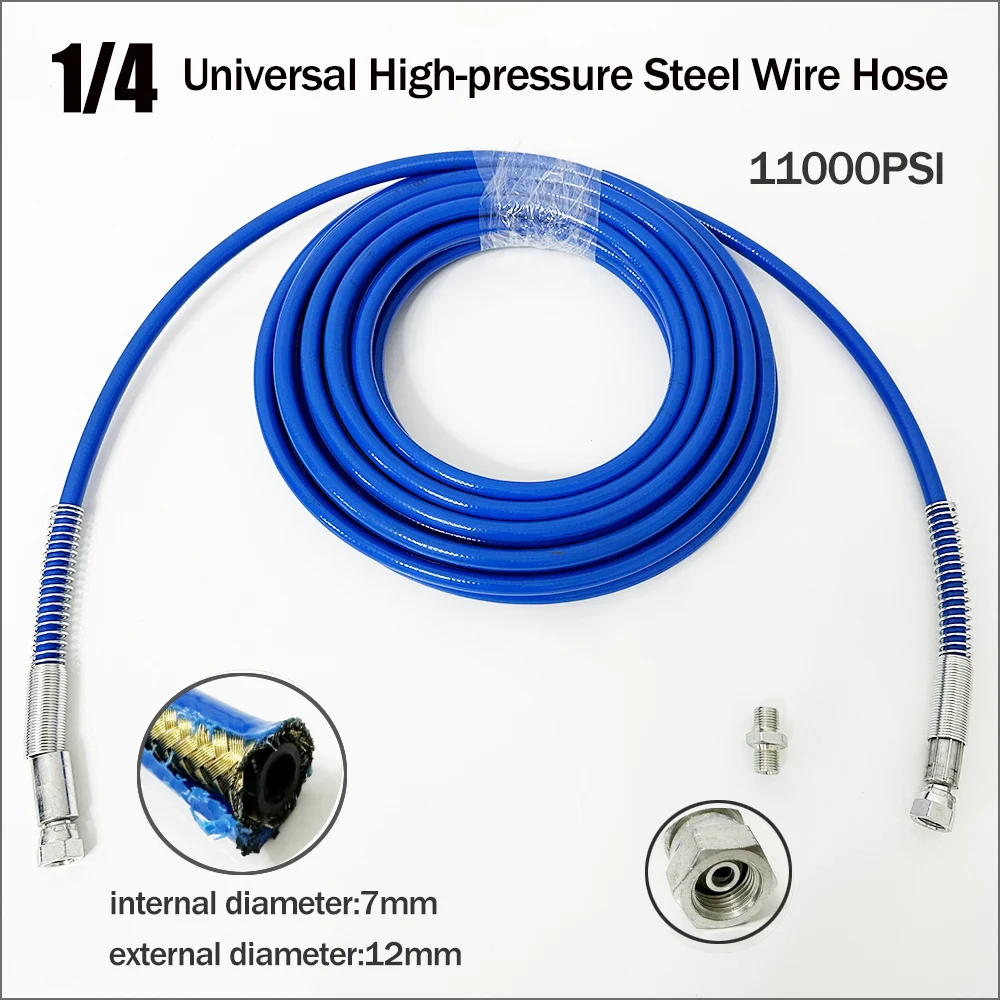 1/4“ Universal Accessories for Airless Spraying Machine, Wear-Resistant and Explosion-Proof High-Pressure Steel Wire Hose