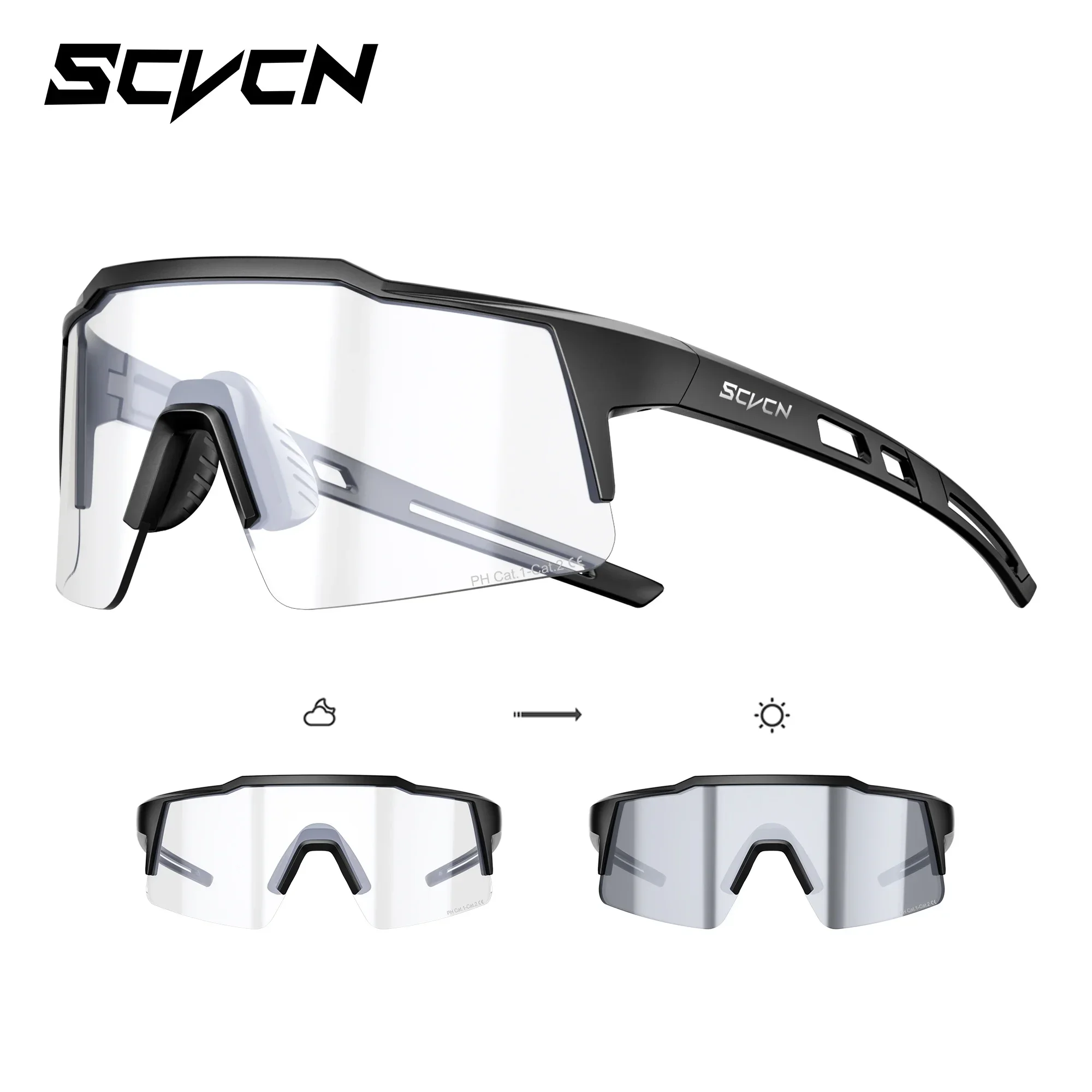 SCVCN Herren Photochrome Fahrrad-Sonnenbrille, Wanderbrille, Fahr- und Angelbrille, Damen Reise-, Golf-, MTB-, Fahrrad- und Pickleball-Brille – Detail 9