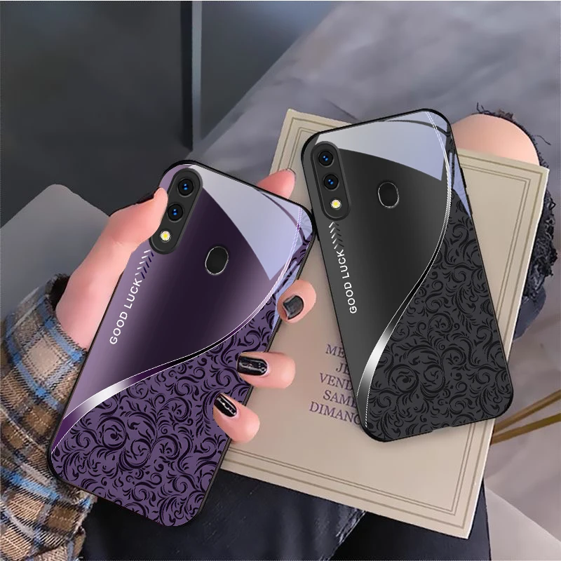 Black curly grass pattern For Samsung Galaxy A70 A71 A72 A73 A8s A51 A56 A55 A54 A35 A34 A32 A30 A26 A25 A24 23 Glass Phone Case