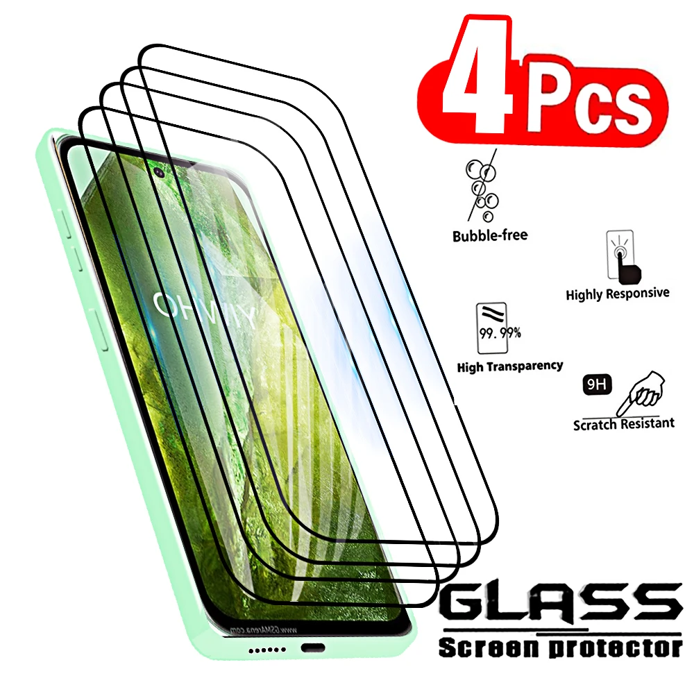 4Pcs Tempered Glass for Google Pixel 8a 7a 9 Pro 6a 5a Screen Protectors Full Cover Protective Glass Pixel 8 7 6 A Front HD Film